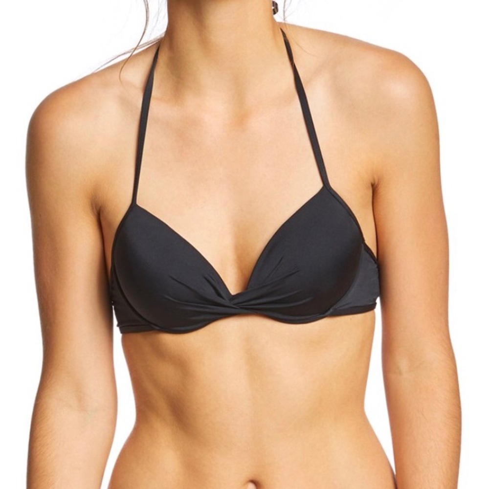 The Bikini Lab Black Underwire Push Up Bikini Top